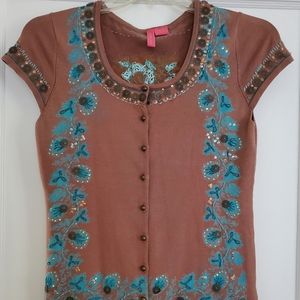 Charlotte Tarantola Vintage Sweater Top Sz Medium, Embellished